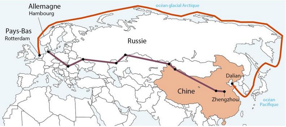 Résultat de recherche d'images pour "océan arctique route soie"