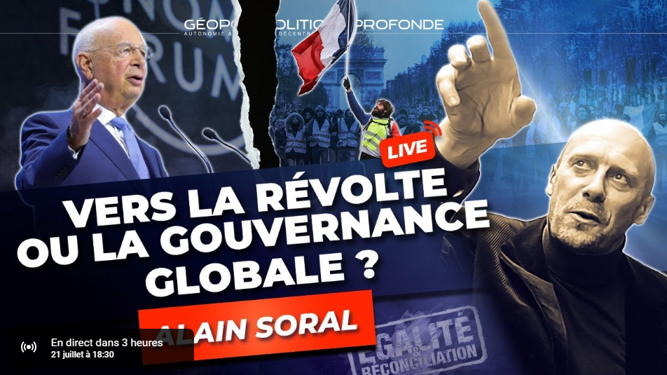 «L’unité française contre le mondialisme» : Alain Soral était en direct sur YouTube ce 21 juillet 2023