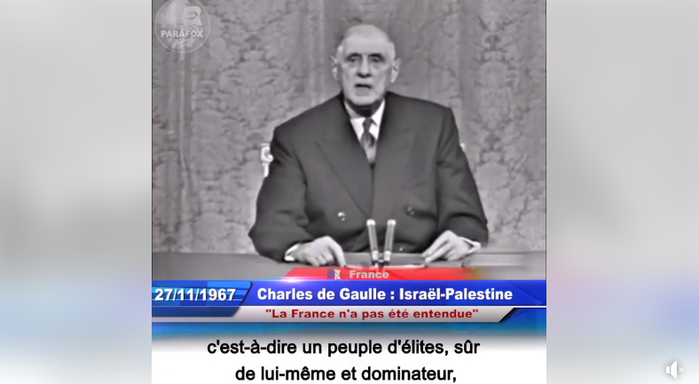 Charles de Gaulle sur Israël (1967)