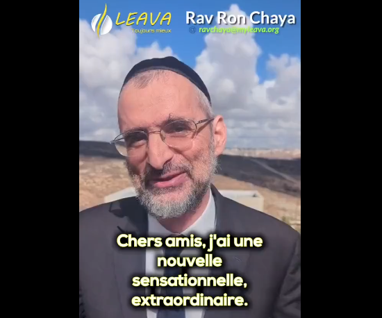 Pour le rav Ron Chaya, ça y est, le messie (Machia’h) est arrivé