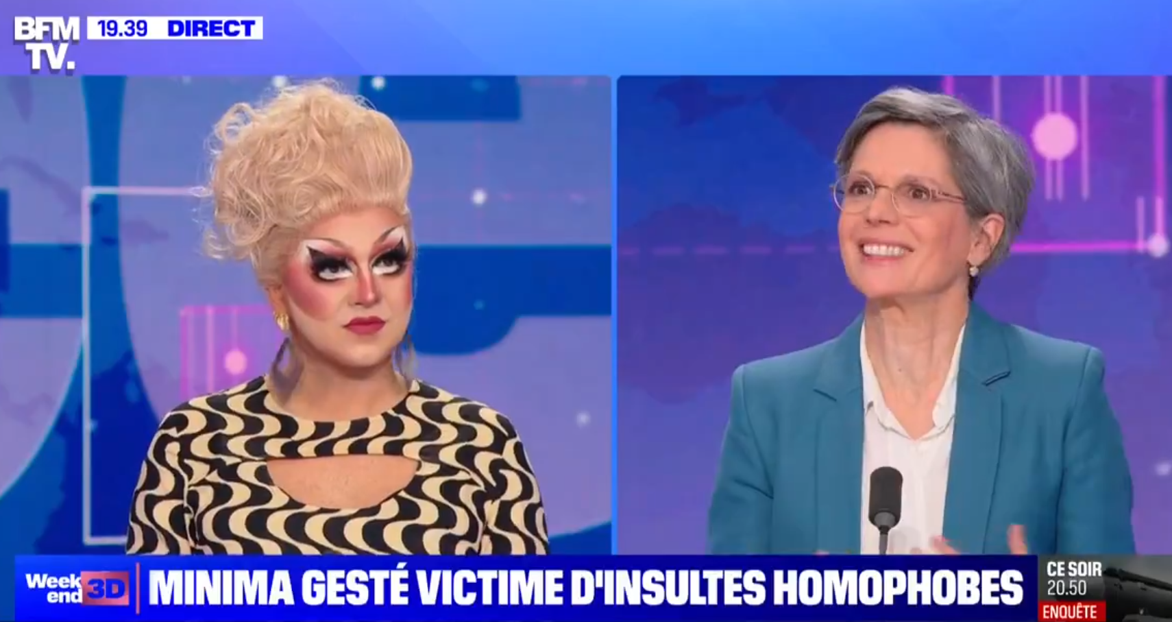 Sardine Rousseau en admiration devant un trans-bouffon Sardine Rousseau en admiration devant un trans-bouffon