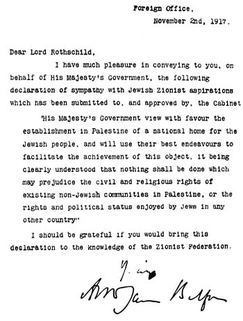 2 novembre 1917 : la "déclaration Balfour" - Egalite et 