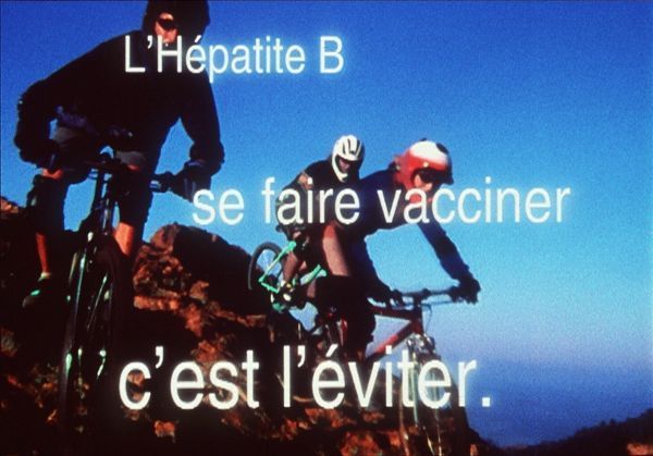 Spot télévisé pour la vaccination contre l'hépatite B dans les années 1994-1995