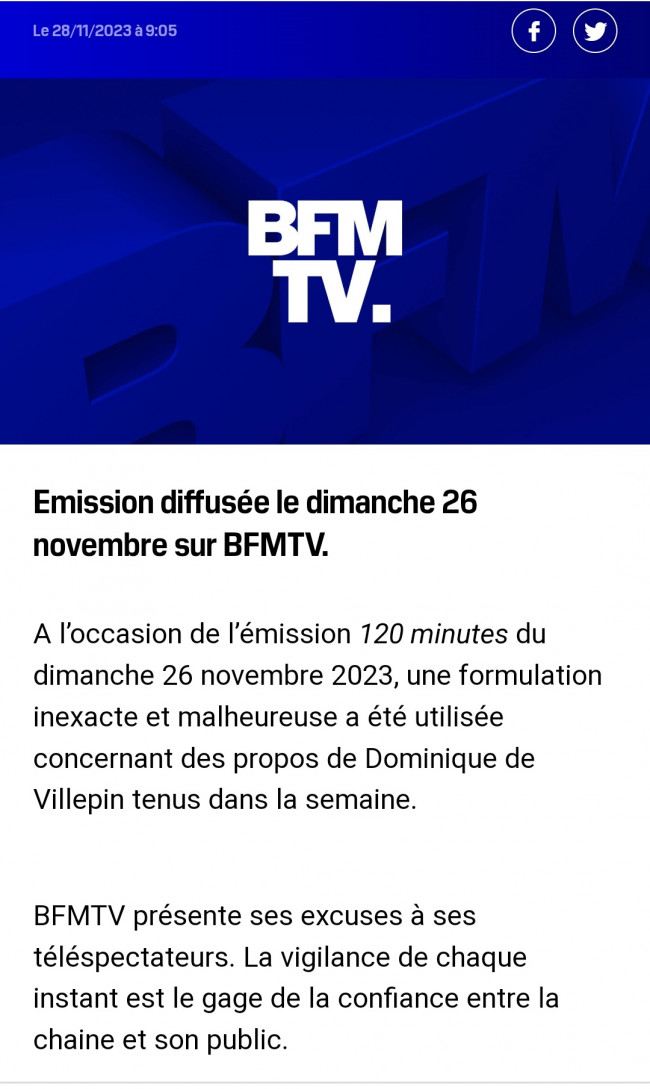 La « finance juive » de Villepin : BFM TV en flag de mensonge