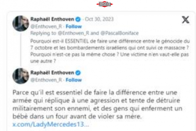Raphaël Enthoven piégé par la fake news du « bébé israélien mis au four »